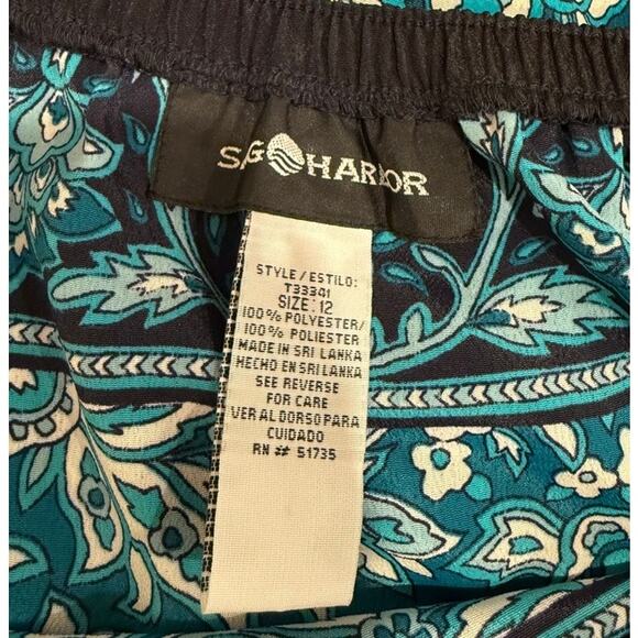 Vintage Sag Harbor Midi Wrap Skirt Blue Floral Size 12 - Picture 3 of 4